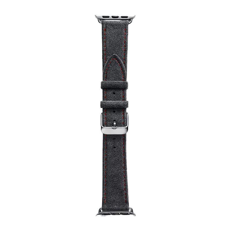 Alcanside | Apple Watch Alcantara Strap | Space Grey/Red Stitching - 38/40/41/42mm