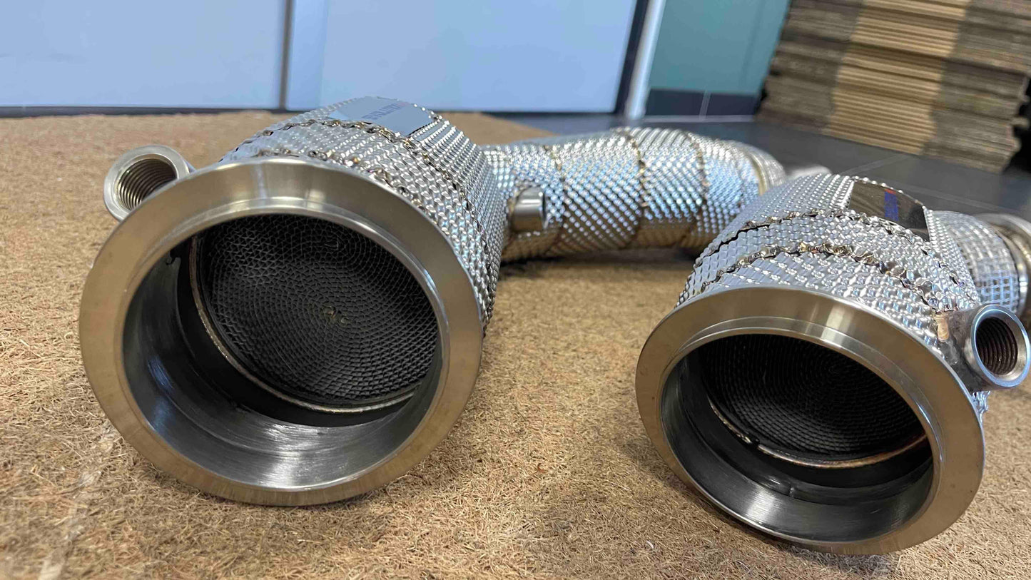 EVOLUTION M | BMW F8x M2 Comp/M3/M4 Downpipes (Catless of 200 cell)