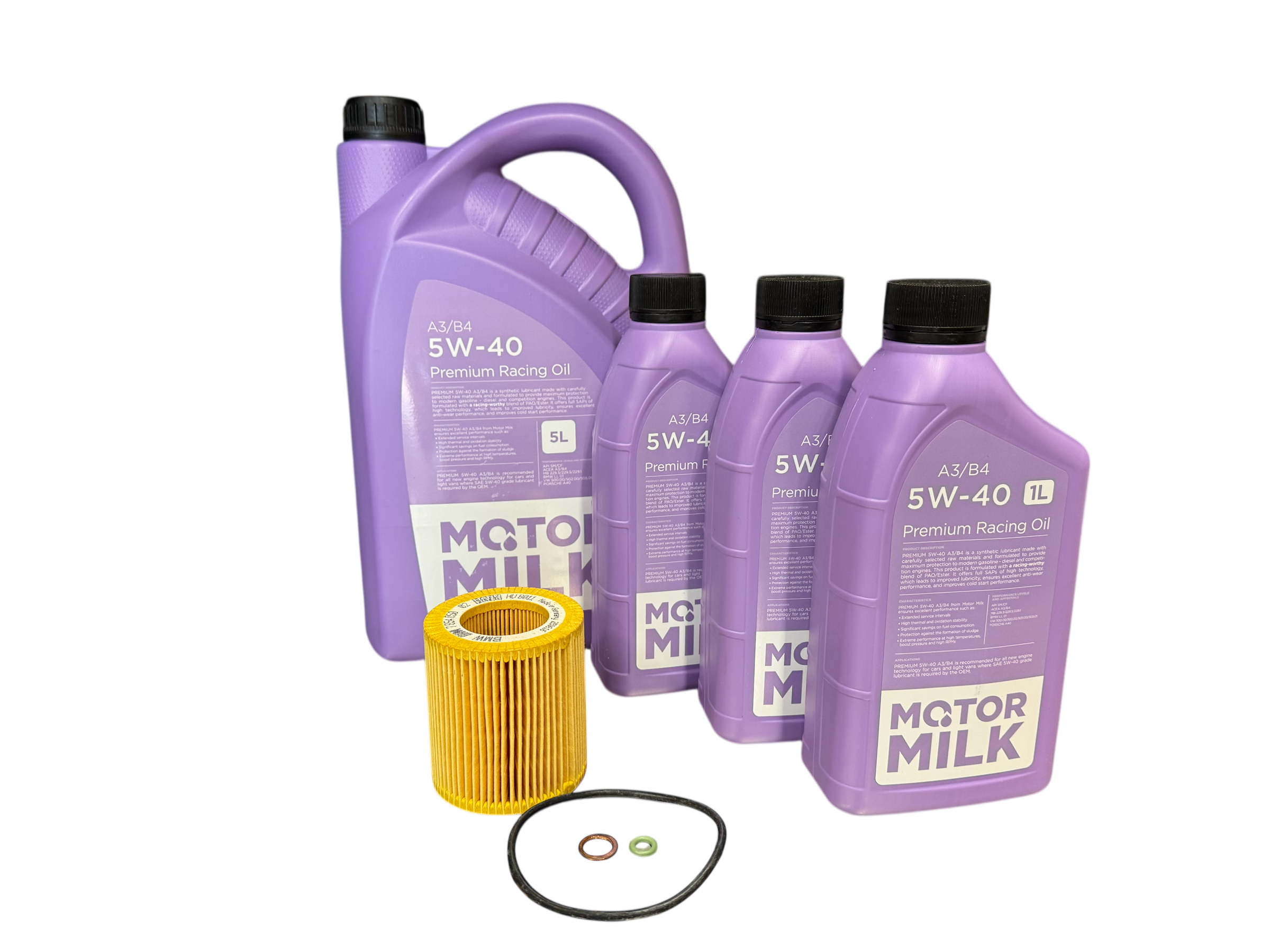 Motor Milk™ – 5W-40 Premium Racing Oil 8L Service kit