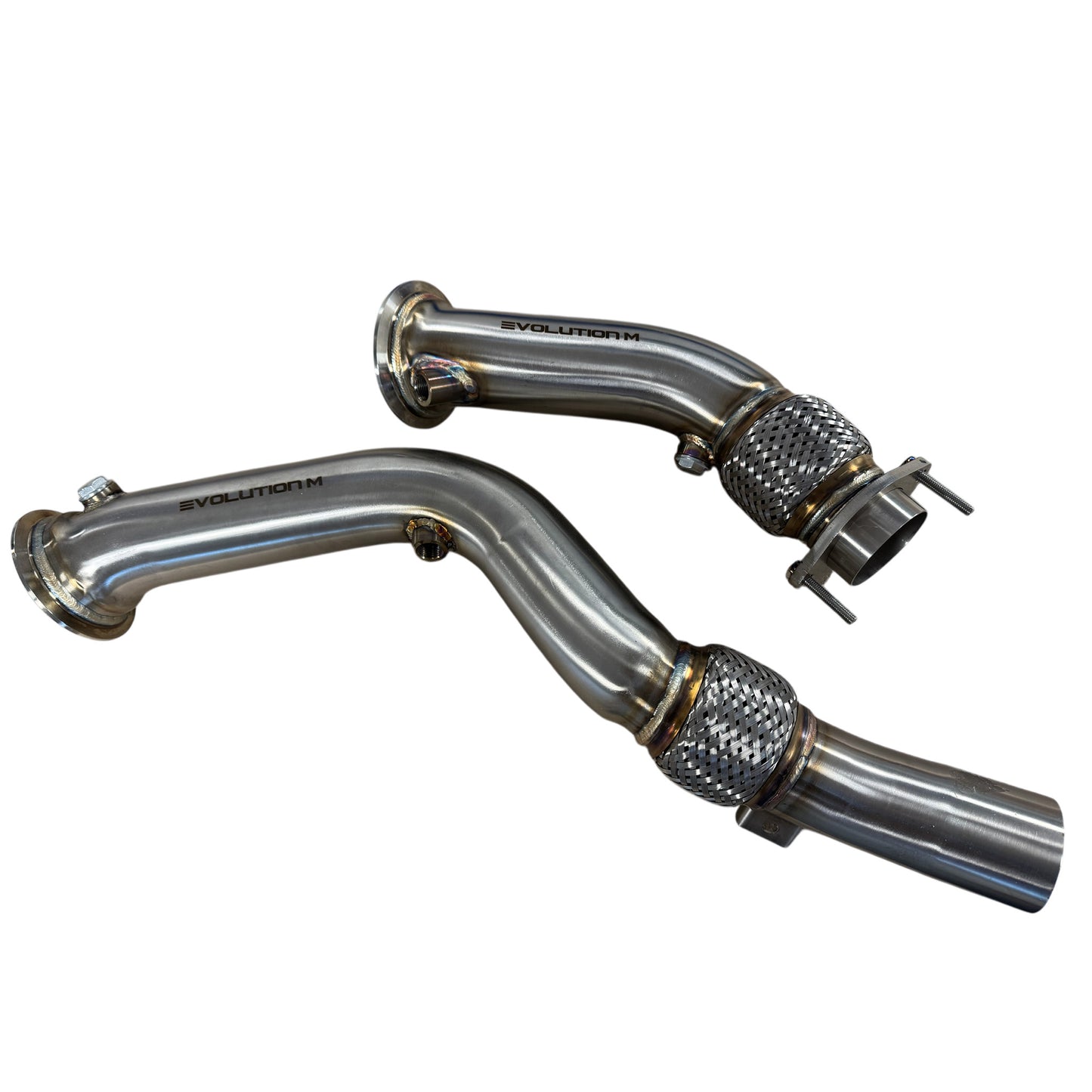 EVOLUTION M | BMW S55 F8x M2 Comp/M3/M4 Downpipes (Catless or 200 cell)
