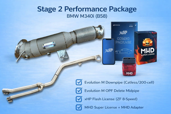STAGE 2 PACKAGE – BMW G2x M340i / M440i B58 Downpipe / OPF Delete Midpipe / MHD / xHP sold by AutoTopNL